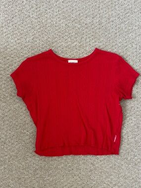Adanola Red Pointelle T-Shirt